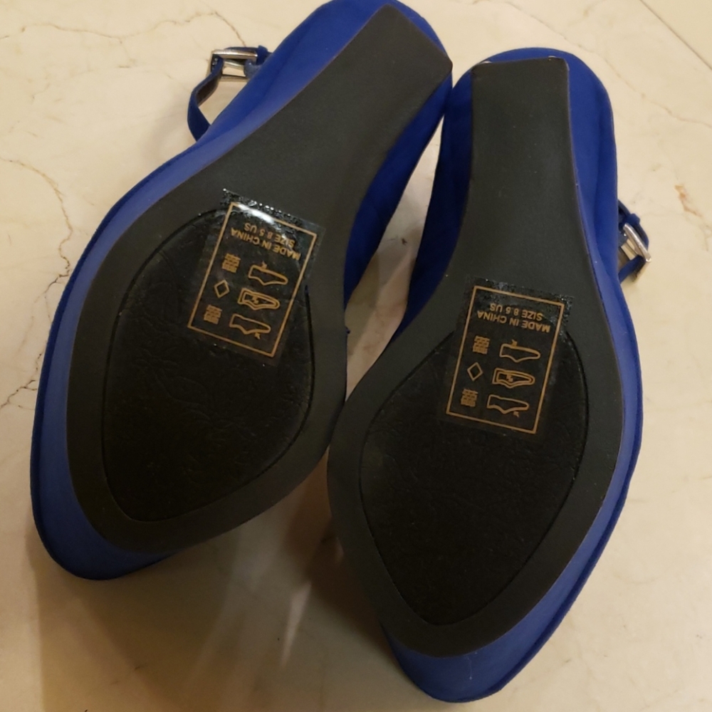 SCENE Kierra Royal Blue suede platform heels, 8.5 - Picture 13 of 16